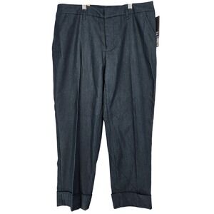 Mossimo NEW 8 Capri Chambray Pants Womens Dark Blue Curvy Fit‎ 4 Office Casual